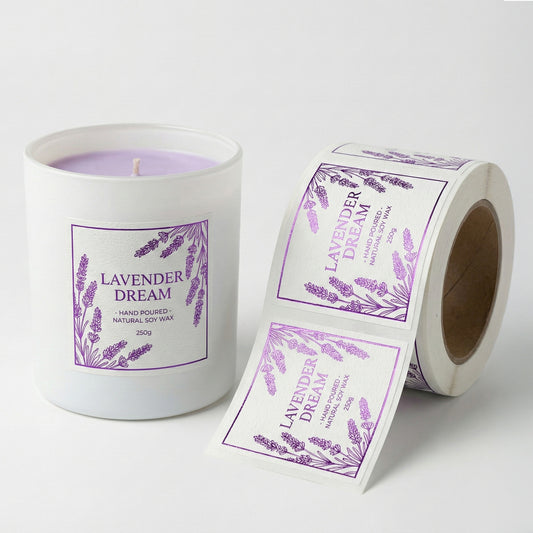 Elegant Art Paper Roll Labels (Leather Texture)