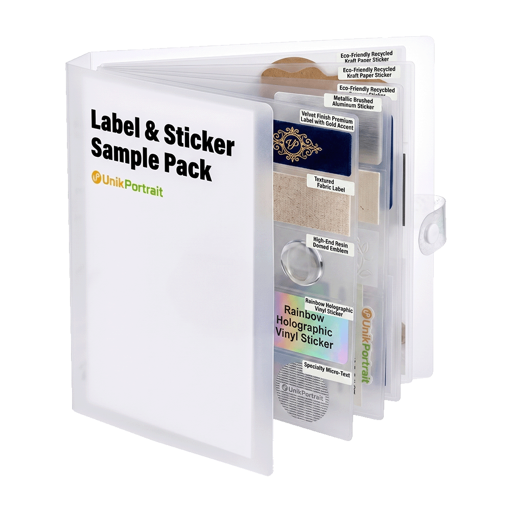 Sample Material Sticker Label & Sticker Sample Book | Materials, Finishes & Print Samples ...